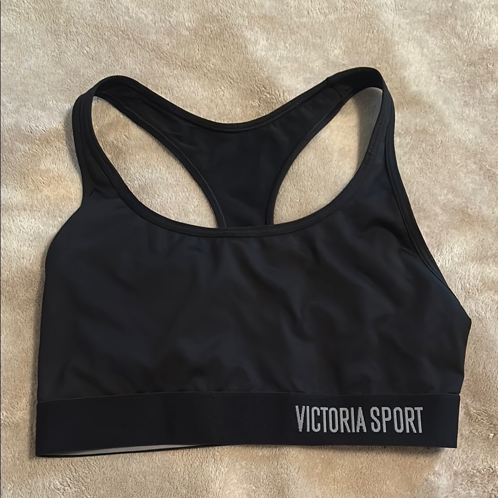 Victoria's Secret Black Sports Bra with Racerback Design